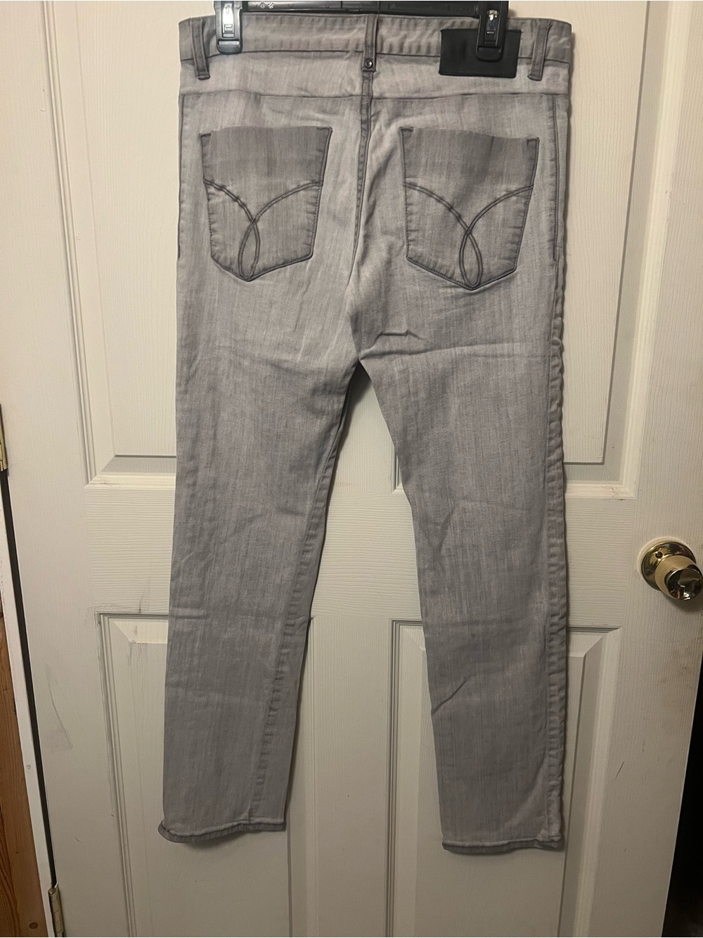 Calvin Klein Men's Straight Jeans in Light Grey Wash - Picture 2 of 3
